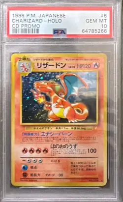1999 Charizard Holo CD Promo #6 JPN Pokemon PSA 10 - Image 1