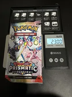 23.00g HEAVY Pokemon TCG Prismatic Evolution Booster Pack Possible GOD/DEMI Pack - Image 1