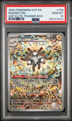 MAGNETON 2024 Pokemon Surging Sparks ETB Black Star Promo #159 PSA 10 - Image 1
