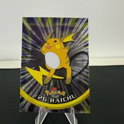 Raichu #26 Holo Foil Pokemon 1999 Topps Series 1 TV Animation NM - Image 1