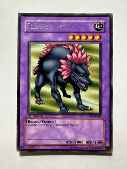 YuGiOh! Flower Wolf - LOB-107 - 1st Edition - Rare - 2002 Original Print - Image 1
