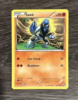 Sawk 62/114 - Black & White - Rare - Pokemon Card TCG - LP/MP - Image 1