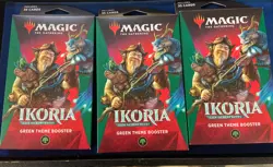 magic the gathering ikoria lair of behemoths green theme booster (lot of 3) - Image 1