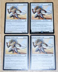 MTG 4x Rare White Legendary Cat Raksha Golden Cub - Image 1