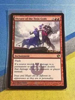 Magic the Gathering MTG Journey into Nyx Launch DICTATE OF THE TWIN GODS Foil - Image 1