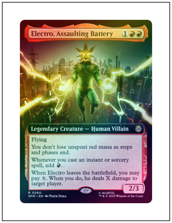 1x Electro, Assaulting Battery, Extended Art Foil, Magic MTG NM - Image 1