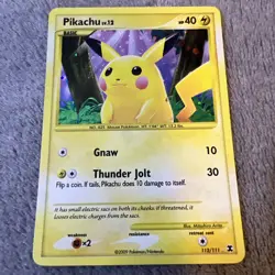 Pokemon TCG Pikachu 112/111 Rising Rivals Secret Rare Holo - Image 1