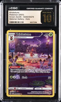 2023 POKEMON CROWN ZENITH GALARIAN GALLERY HOLO #GG02 KRICKETUNE CGC 10 PRISTINE - Image 1