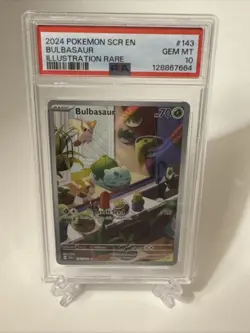 Gem Mint 10 Bulbasaur 143 Stellar Crown Illustration Rare PSA Pokemon TCG - Image 1