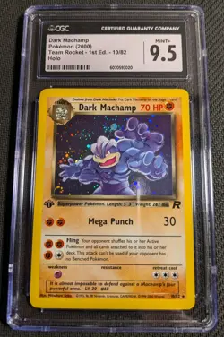 Pokemon Dark Machamp 10/82 1st Edition Rocket Holo Rare PSA/CGC 9.5 Mint+! - Image 1