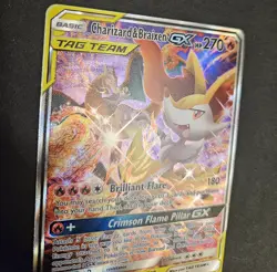 Charizard & Braixen GX SM230 Sm Holo TAG TEAM PROMO Alternative Art Pokemon NM- - Image 3