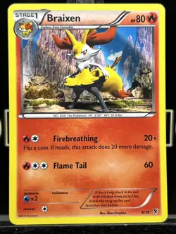 Braixen - 9/39 - Holo LP, English Pokemon XY Kalos Starter Sets - Image 3