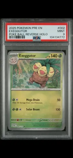 2025 Pokemon Exeggutor Poke ball Reverse Holo 2/131 Prismatic Evolutions PSA 9 - Image 1