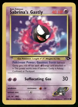Sabrina's Gastly (97) 097/132 Common Unlimited NM Pokemon Gym Challenge - Image 1