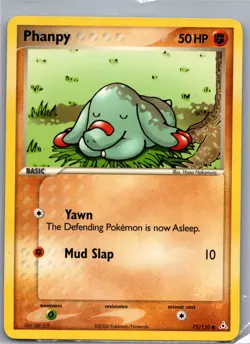 Phanpy 75/110 Non Holo - EX Holon Phantoms - Pokemon Card - NM - Image 1