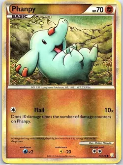 Phanpy 77/123 Reverse Holo HeartGold SoulSilver - Pokemon Card - NM - Image 1