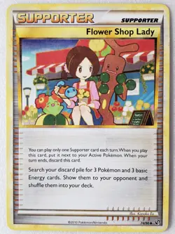 Flower Shop Lady 74/90 LP / VLP - Undaunted Pokemon Card - Kanako Eo Art - Image 1