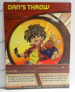 Bakugan Card - Dan's Throw - Red Ability Card - BA162 - 30/48 - 2008 - Image 1
