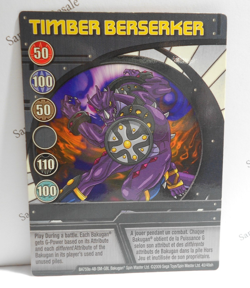 Bakugan Card - Timber Berserker - Blue Ability Card - BA759a - 40/48ah - 2009 - Image 1