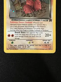 Pokemon Dark Dugtrio Holo Rare TCG Card 6/82 Unlimited Edition LP - Image 2