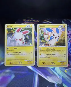 Minun HGSS17 & Plusle HGSS16 Cracked Ice Black Star Promo Pokemon Cards HoloRare - Image 1