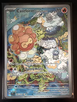 Castform Sunny Form 195/191 Surging Sparks Holo Pokemon Card NM - Image 1