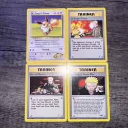 Lt. Surge's Gym Heroes Pokemon Card LP Lot X4 - Image 1