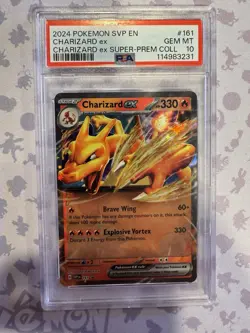 2024 POKEMON CHARIZARD EX 161 BLACK STAR PROMO Super Premium Collection PSA 10 - Image 1