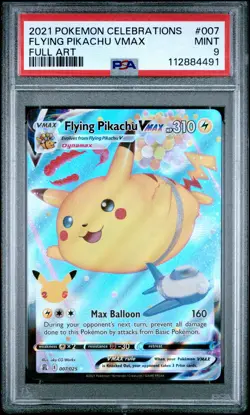 2021 POKEMON CELEBRATIONS #007 FULL ART/FLYING PIKACHU VMAX PSA 9 - Image 1
