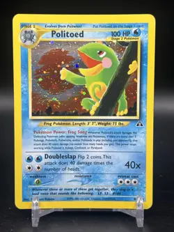 Politoed 8/75 Holo Rare Neo Discovery Pokemon TCG English WOTC SWIRL LP - Image 1