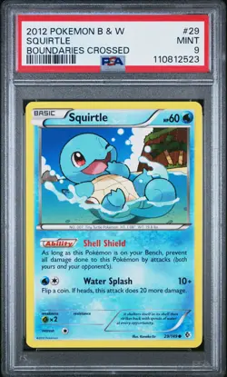 2012 POKEMON B&W BOUNDARIES CROSSED #29 SQUIRTLE PSA 9 - Image 1