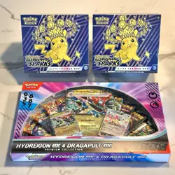 2x Surging Sparks ETB + 1x Hydreigon Ex & Dragapult Ex Box - Sealed Pokemon TCG - Image 1