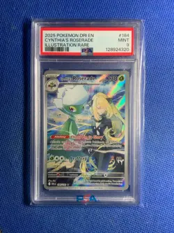 2025 POKEMON DRI EN-DESTINED RIVALS ILLUSTRATION RARE CYNTHIA'S ROSERADE PSA 9 - Image 1