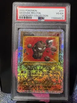 2002 Pokemon Legendary Collection Geodude Reverse Holo #77 PSA 4 - Image 1