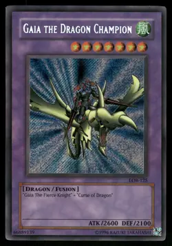 Yugioh! Gaia the Dragon Champion LOB-125 Secret Rare HP - Image 1