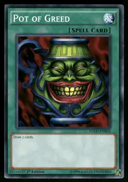 Yugioh! Pot of Greed YGLD-ENB26 1st Ed LP - Image 1