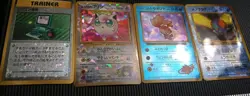 Vintage Japanese Pokemon Vending Sticker Card Holo 1996 4 Cards Lot - Image 1