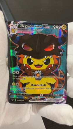 Greymon Pikachu Pokemon Card VCOS Holo Cosplay w/ Video - Image 2