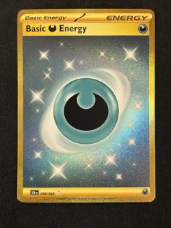 Basic Darkness Energy 098/064 Shrouded Fable Holo Gold Hyper Rare Pokemon Card - Image 1