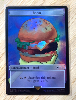 -FOIL- Krabby Patty Food Token - Near Mint - Secret Lair X SpongeBob NM MTG - Image 1