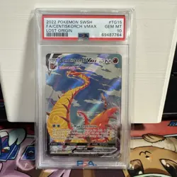 2022 POKEMON SWORD & SHIELD LOST ORIGIN #TG15 FULL ART CENTISKORCH VMAX PSA 10 - Image 1