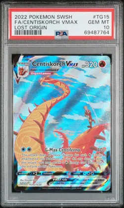 2022 POKEMON SWORD & SHIELD LOST ORIGIN #TG15 FULL ART CENTISKORCH VMAX PSA 10 - Image 3
