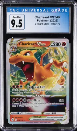 2022 POKEMON BRILLIANT STARS #018/172 CHARIZARD VSTAR CGC 9.5 - Image 1