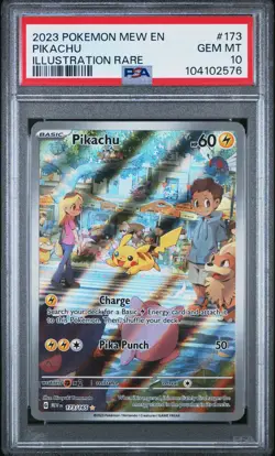 2023 POKEMON MEW EN-151 ILLUSTRATION RARE #173 PIKACHU PSA 10 - Image 1