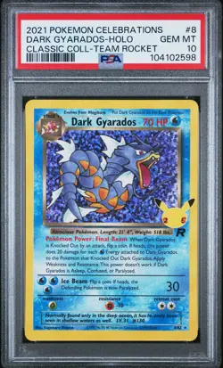 2021 POKEMON CELEBRATIONS CLASSIC COLLECTION #8 DARK GYARADOS-HOLO PSA 10 - Image 1