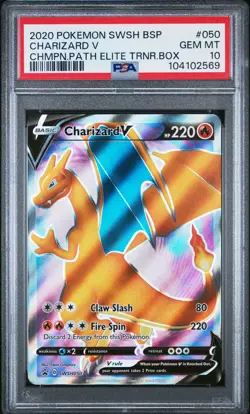 2020 POKEMON SWSH BLACK STAR PROMO #050 CHARIZARD V PSA 10 - Image 1