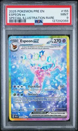Espeon ex 155 Prismatic Evolutions Pokemon TCG PSA 9 Mint SIR - Image 1