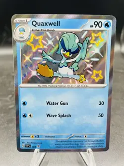 Pokemon Quaxwell SVP 083 Paldean Fates Holo Black Star Promo NM - Image 1