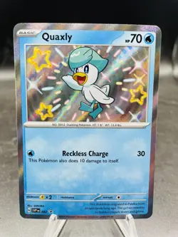 Pokemon Quaxly SVP 082 Paldean Fates Holo Black Star Promo NM - Image 1