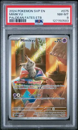 2024 POKEMON SVP EN-SV BLACK STAR PROMO #075 MIMIKYU PSA 8 - Image 1